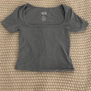 Baby Blue scoop neck crop top